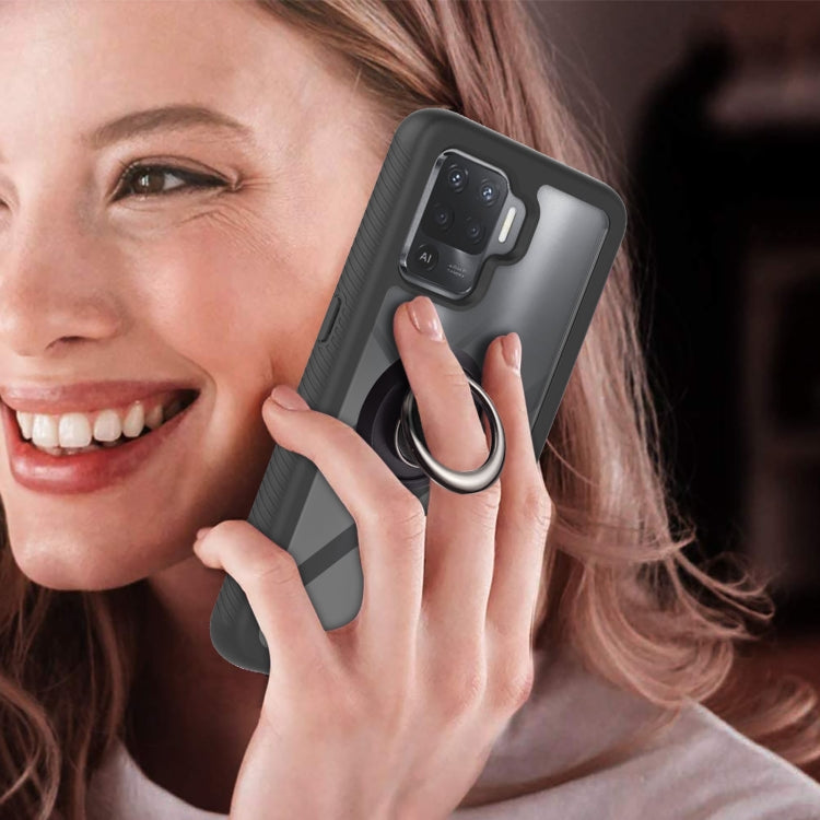 For OPPO A94 4G / Reno5 Lite Starry Sky Solid Color Series Shockproof PC + TPU Protective Case with Ring Holder & Magnetic Function