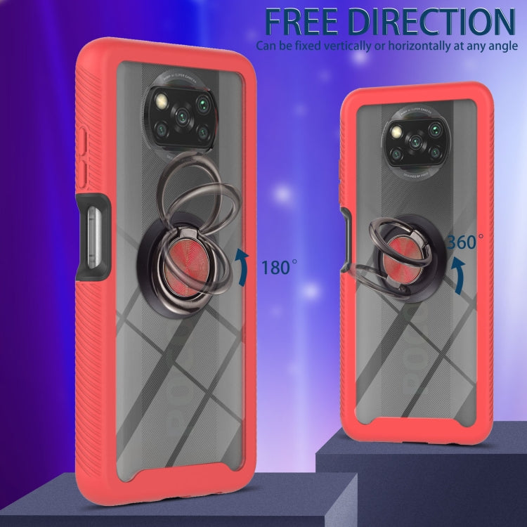 For Xiaomi Poco X3 NFC Starry Sky Solid Color Series Shockproof PC + TPU Protective Case with Ring Holder & Magnetic Function