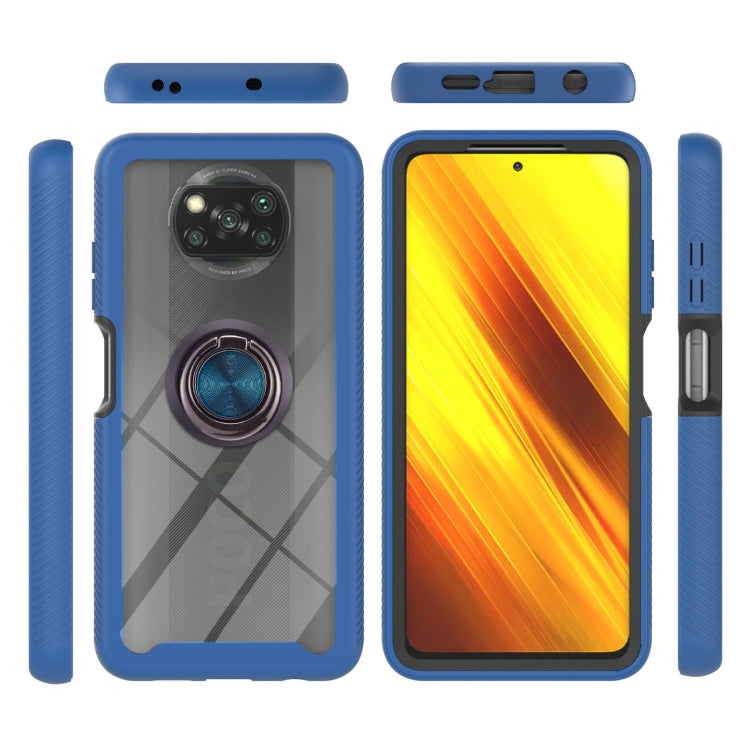 For Xiaomi Poco X3 NFC Starry Sky Solid Color Series Shockproof PC + TPU Protective Case with Ring Holder & Magnetic Function
