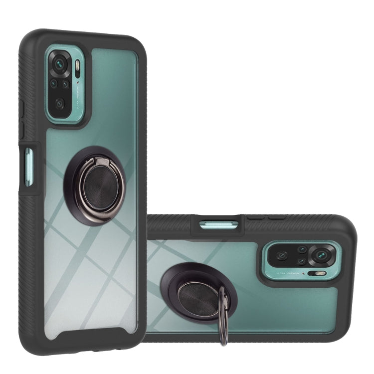 For Xiaomi Redmi Note 10 Starry Sky Solid Color Series Shockproof PC + TPU Protective Case with Ring Holder & Magnetic Function