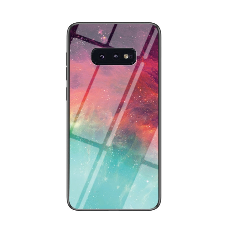 For Samsung Galaxy S10 Lite Starry Sky Painted Tempered Glass TPU Shockproof Protective Case