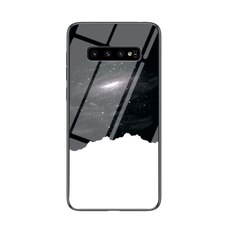 For Samsung Galaxy S20+ Starry Sky Painted Tempered Glass TPU Shockproof Protective Case
