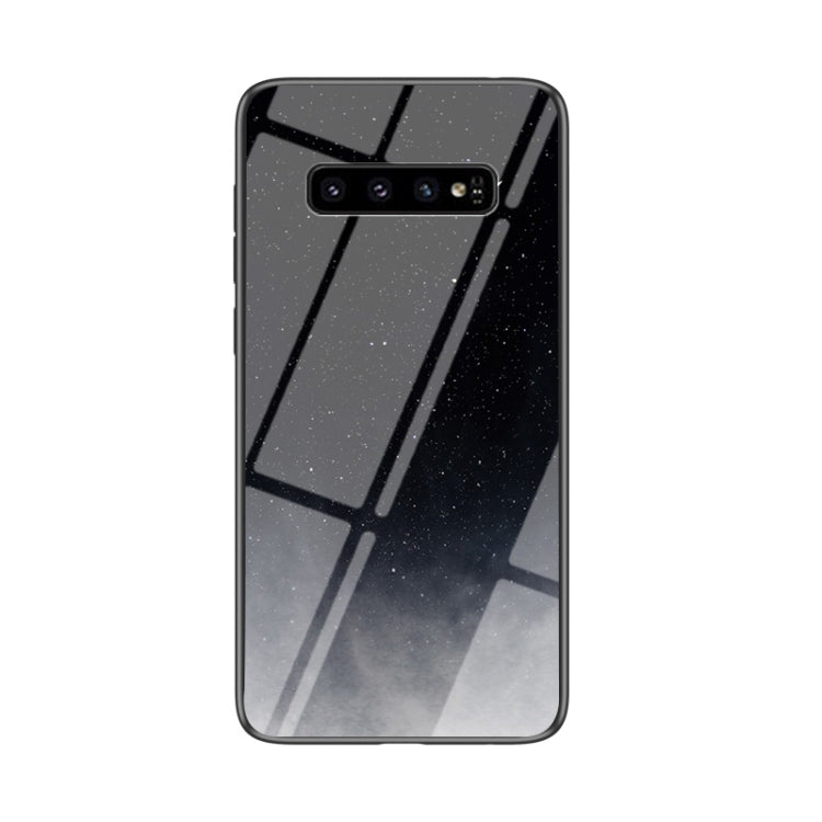 For Samsung Galaxy S20+ Starry Sky Painted Tempered Glass TPU Shockproof Protective Case