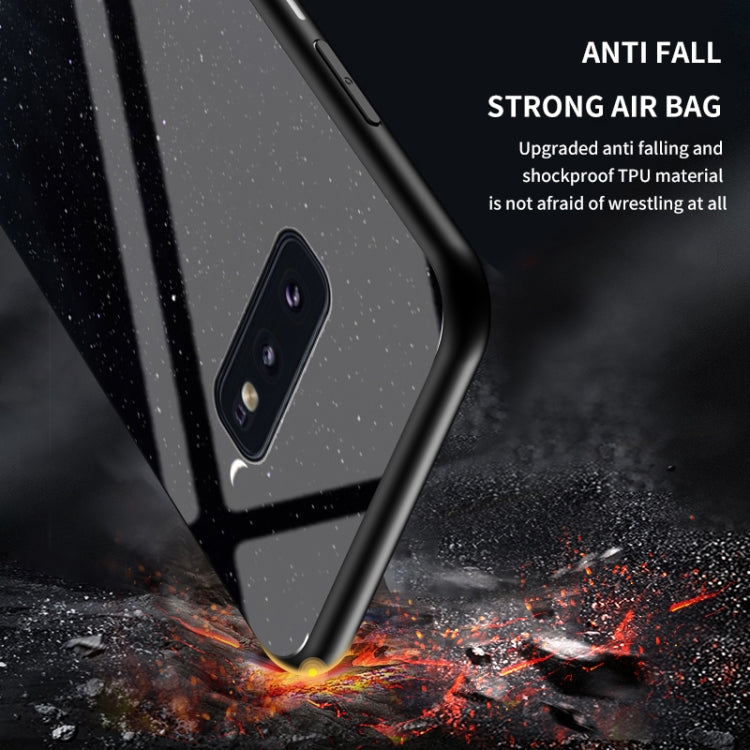 For Samsung Galaxy S20+ Starry Sky Painted Tempered Glass TPU Shockproof Protective Case
