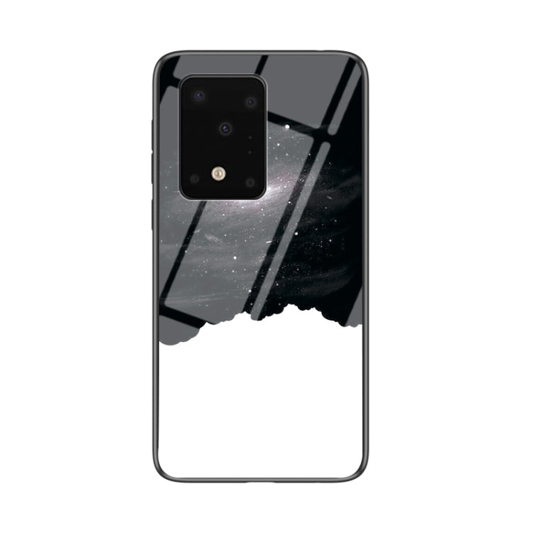 For Samsung Galaxy S20 Ultra Starry Sky Painted Tempered Glass TPU Shockproof Protective Case