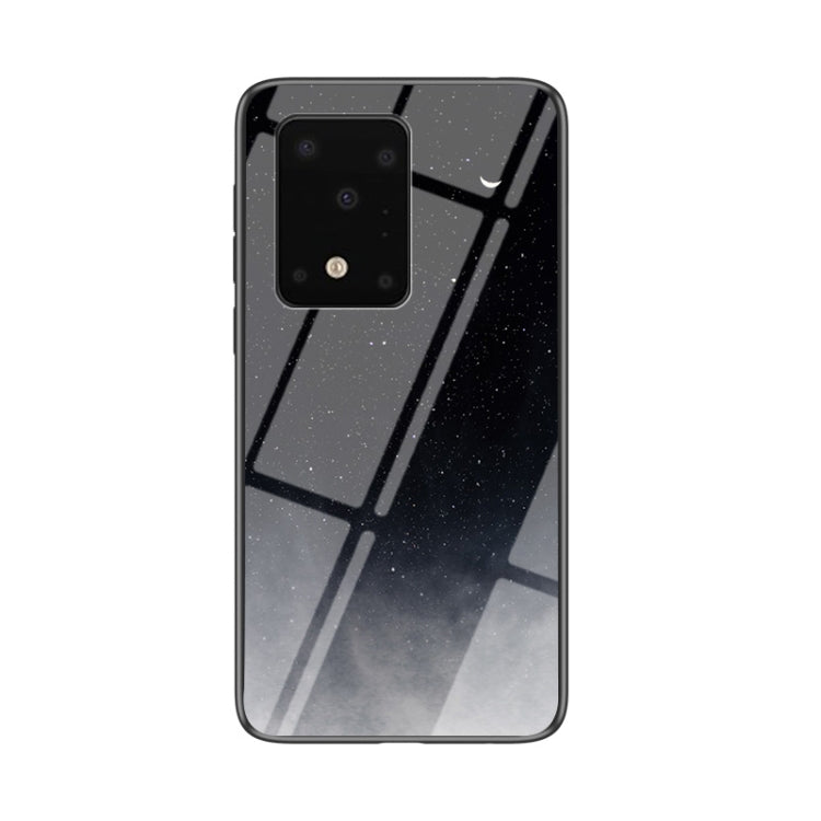 For Samsung Galaxy S20 Ultra Starry Sky Painted Tempered Glass TPU Shockproof Protective Case