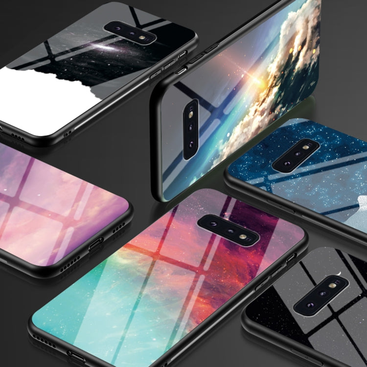 For Samsung Galaxy S20 Ultra Starry Sky Painted Tempered Glass TPU Shockproof Protective Case