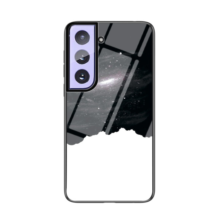 For Samsung Galaxy S21 Starry Sky Painted Tempered Glass TPU Shockproof Protective Case