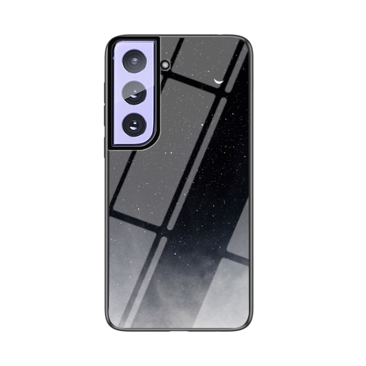 For Samsung Galaxy S21 Starry Sky Painted Tempered Glass TPU Shockproof Protective Case