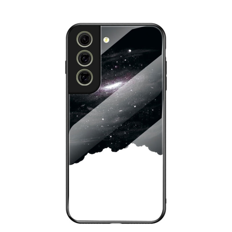 For Samsung Galaxy S21 FE Starry Sky Painted Tempered Glass TPU Shockproof Protective Case