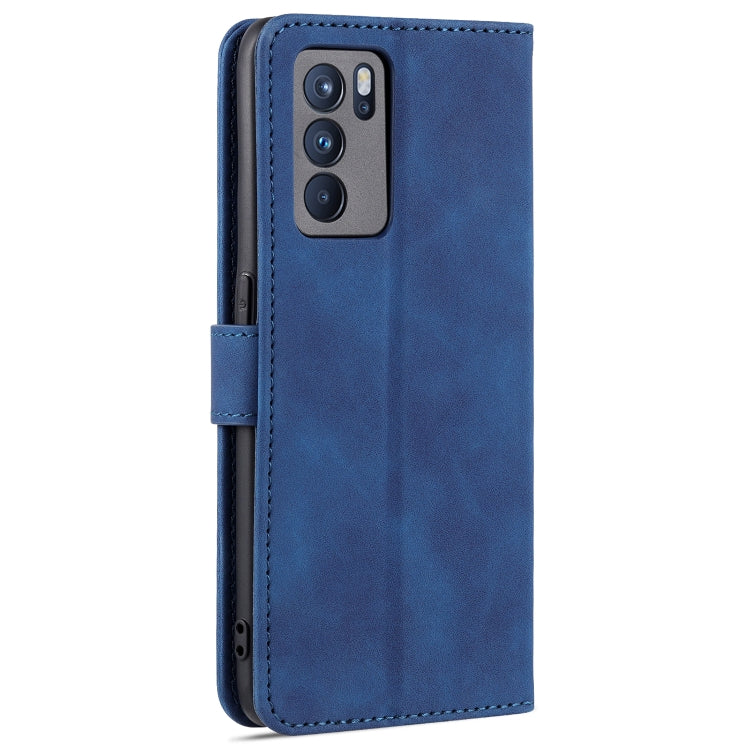 For OPPO Reno6 Pro 5G AZNS Skin Feel Calf Texture Horizontal Flip Leather Case with Card Slots & Holder & Wallet