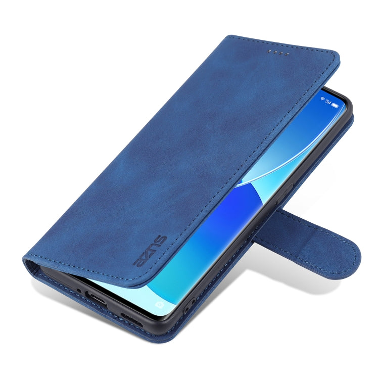 For OPPO Reno6 Pro 5G AZNS Skin Feel Calf Texture Horizontal Flip Leather Case with Card Slots & Holder & Wallet
