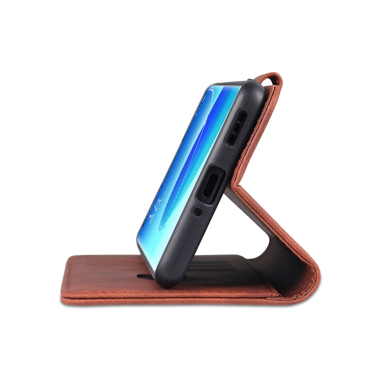 For OPPO Reno6 Pro 5G AZNS Skin Feel Calf Texture Horizontal Flip Leather Case with Card Slots & Holder & Wallet