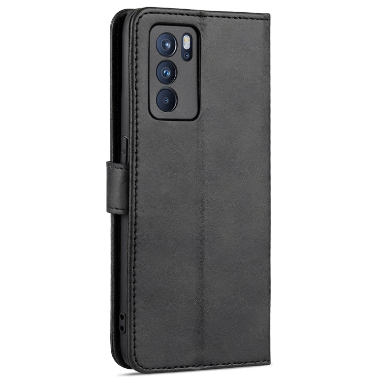 For OPPO Reno6 Pro 5G AZNS Skin Feel Calf Texture Horizontal Flip Leather Case with Card Slots & Holder & Wallet