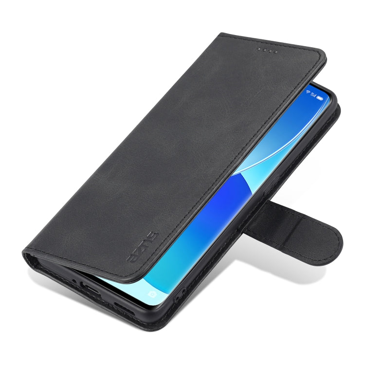 For OPPO Reno6 Pro 5G AZNS Skin Feel Calf Texture Horizontal Flip Leather Case with Card Slots & Holder & Wallet