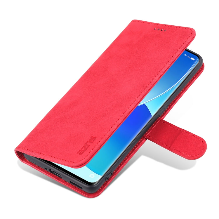 For OPPO Reno6 Pro 5G AZNS Skin Feel Calf Texture Horizontal Flip Leather Case with Card Slots & Holder & Wallet
