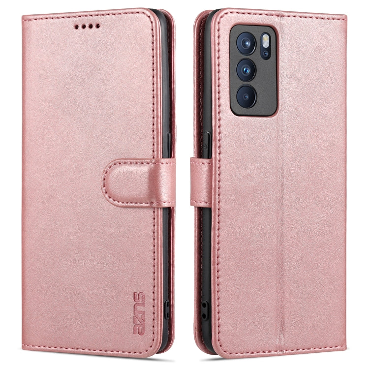 For OPPO Reno6 Pro 5G AZNS Skin Feel Calf Texture Horizontal Flip Leather Case with Card Slots & Holder & Wallet