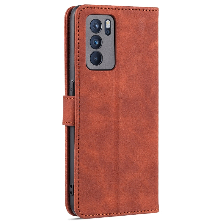 For OPPO Reno6 Pro 5G AZNS Skin Feel Calf Texture Horizontal Flip Leather Case with Card Slots & Holder & Wallet
