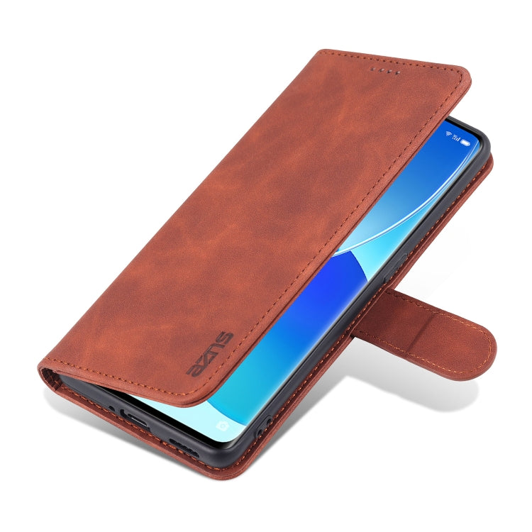 For OPPO Reno6 Pro 5G AZNS Skin Feel Calf Texture Horizontal Flip Leather Case with Card Slots & Holder & Wallet