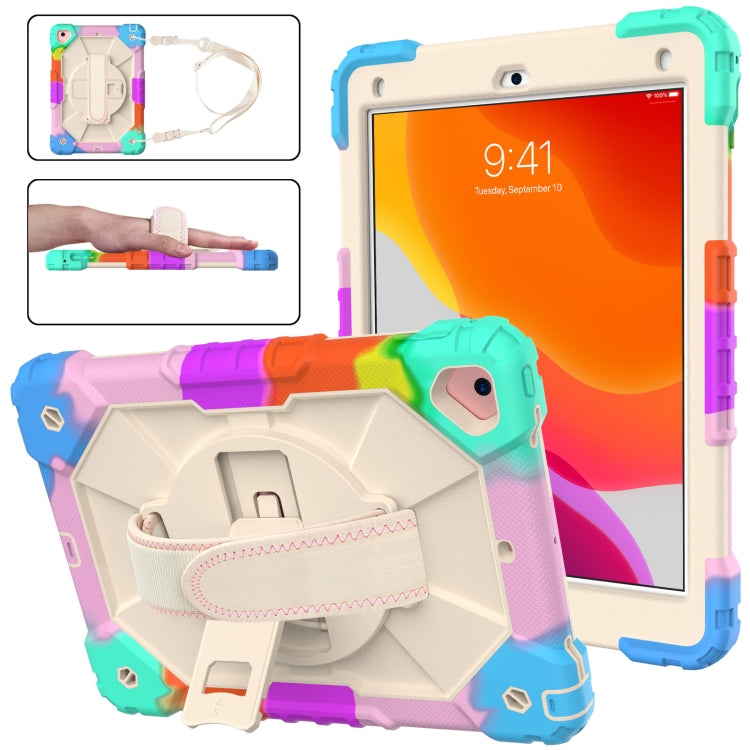 Contrast Color Robot Shockproof Silicon + PC Protective Case with Holder & Shoulder Strap For iPad 9.7 (2018) & (2017) / Air 2 / Air