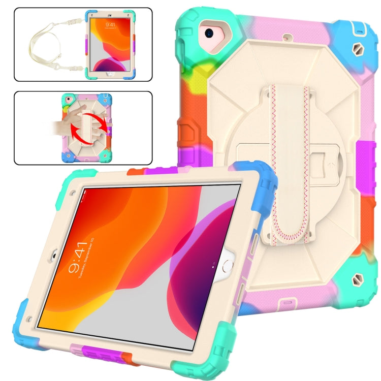 Contrast Color Robot Shockproof Silicon + PC Protective Case with Holder & Shoulder Strap For iPad 9.7 (2018) & (2017) / Air 2 / Air