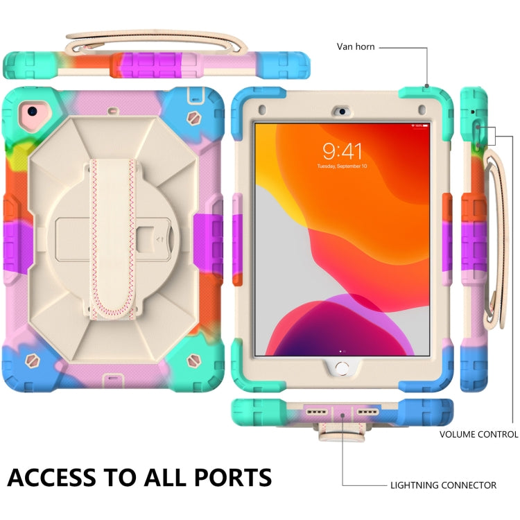 Contrast Color Robot Shockproof Silicon + PC Protective Case with Holder & Shoulder Strap For iPad 9.7 (2018) & (2017) / Air 2 / Air