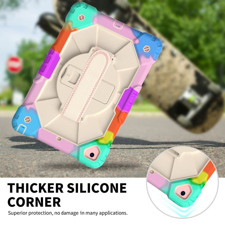 Contrast Color Robot Shockproof Silicon + PC Protective Case with Holder & Shoulder Strap For iPad 9.7 (2018) & (2017) / Air 2 / Air
