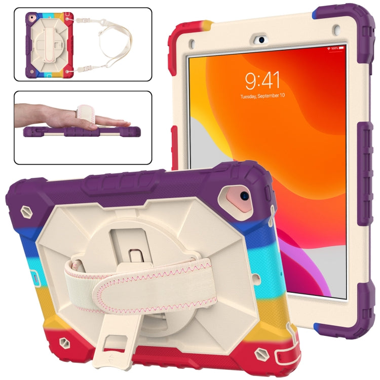 Contrast Color Robot Shockproof Silicon + PC Protective Case with Holder & Shoulder Strap For iPad 9.7 (2018) & (2017) / Air 2 / Air