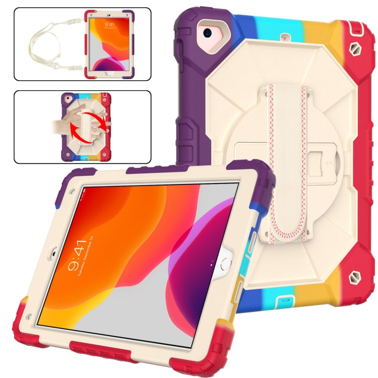 Contrast Color Robot Shockproof Silicon + PC Protective Case with Holder & Shoulder Strap For iPad 9.7 (2018) & (2017) / Air 2 / Air
