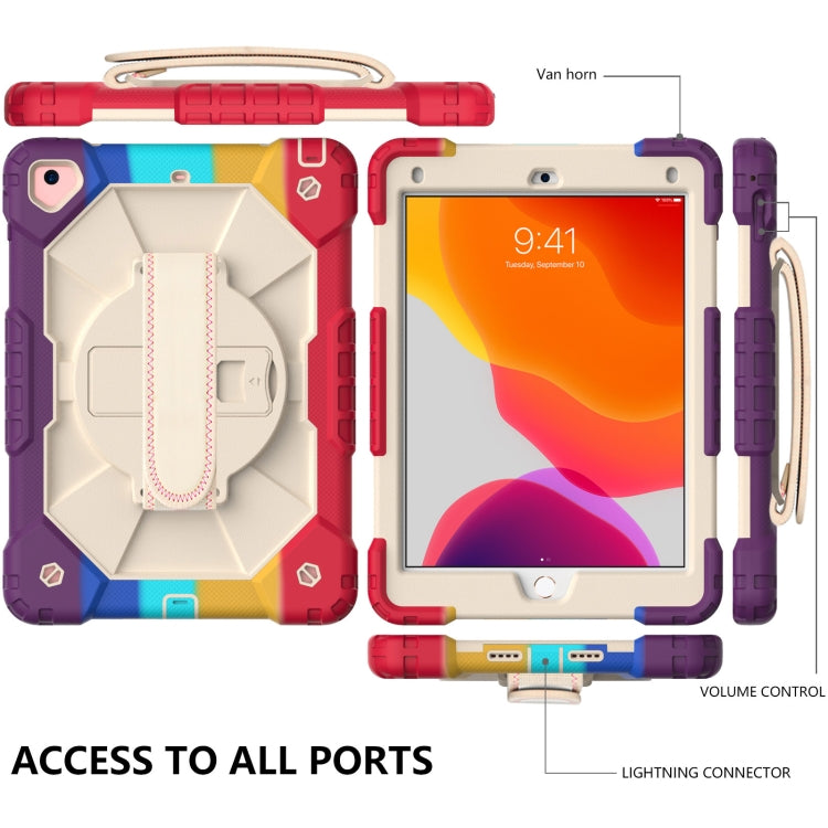 Contrast Color Robot Shockproof Silicon + PC Protective Case with Holder & Shoulder Strap For iPad 9.7 (2018) & (2017) / Air 2 / Air