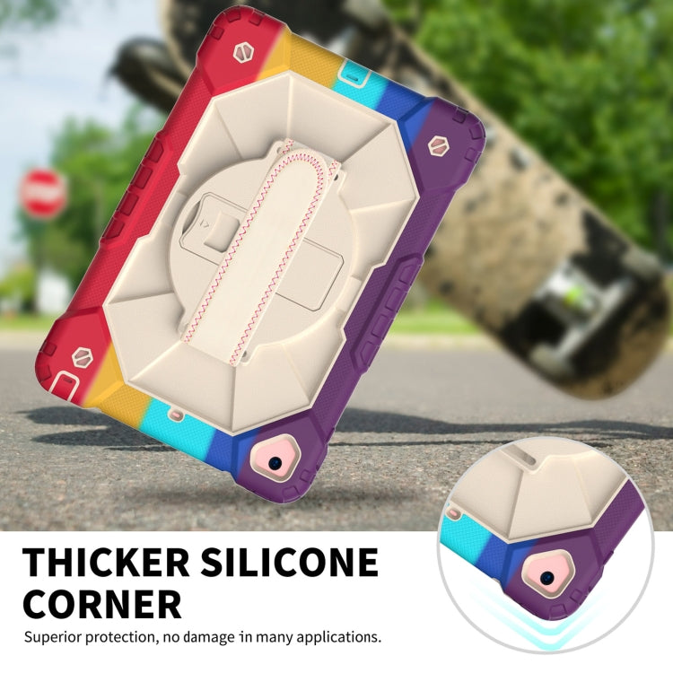 Contrast Color Robot Shockproof Silicon + PC Protective Case with Holder & Shoulder Strap For iPad 9.7 (2018) & (2017) / Air 2 / Air
