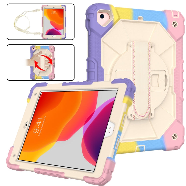 Contrast Color Robot Shockproof Silicon + PC Protective Case with Holder & Shoulder Strap For iPad 9.7 (2018) & (2017) / Air 2 / Air