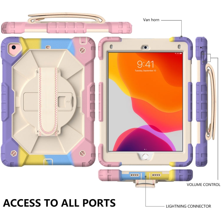 Contrast Color Robot Shockproof Silicon + PC Protective Case with Holder & Shoulder Strap For iPad 9.7 (2018) & (2017) / Air 2 / Air
