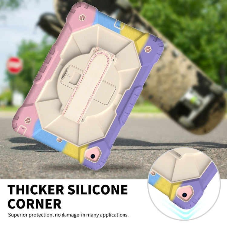 Contrast Color Robot Shockproof Silicon + PC Protective Case with Holder & Shoulder Strap For iPad 9.7 (2018) & (2017) / Air 2 / Air