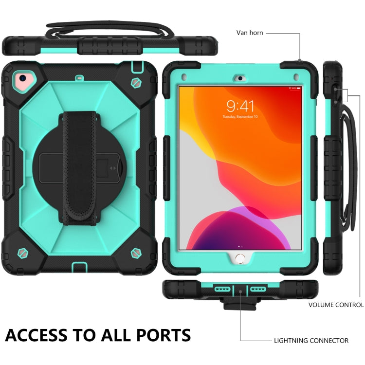 Contrast Color Robot Shockproof Silicon + PC Protective Case with Holder & Shoulder Strap For iPad 9.7 (2018) & (2017) / Air 2 / Air