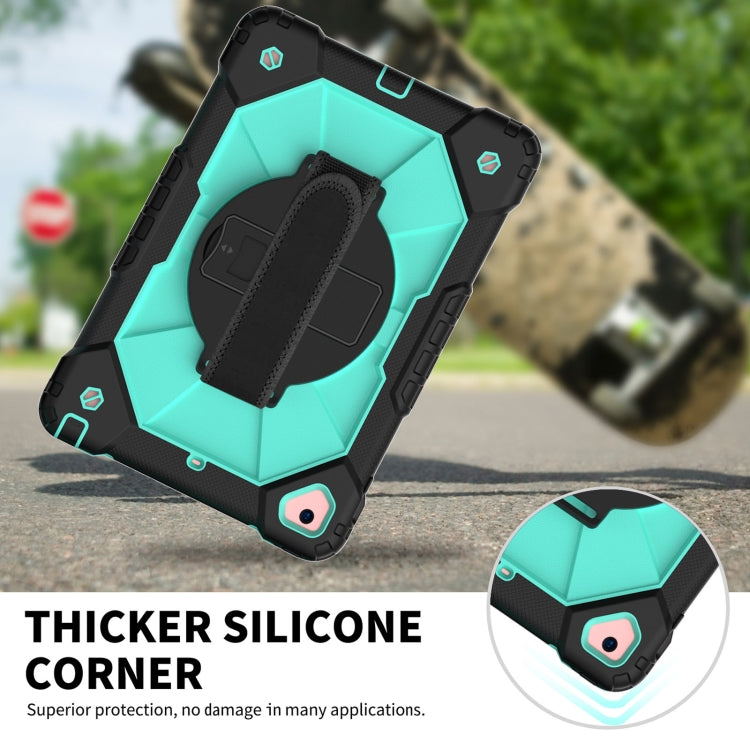 Contrast Color Robot Shockproof Silicon + PC Protective Case with Holder & Shoulder Strap For iPad 9.7 (2018) & (2017) / Air 2 / Air