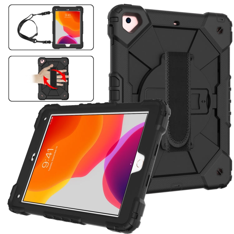 Contrast Color Robot Shockproof Silicon + PC Protective Case with Holder & Shoulder Strap For iPad 9.7 (2018) & (2017) / Air 2 / Air