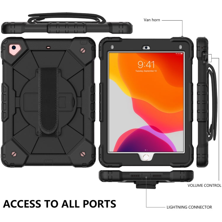 Contrast Color Robot Shockproof Silicon + PC Protective Case with Holder & Shoulder Strap For iPad 9.7 (2018) & (2017) / Air 2 / Air