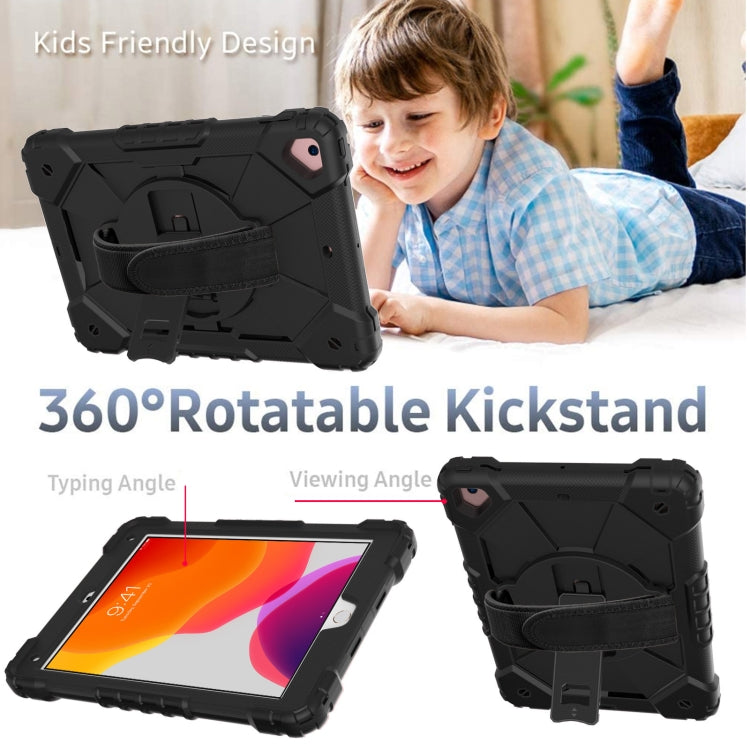 Contrast Color Robot Shockproof Silicon + PC Protective Case with Holder & Shoulder Strap For iPad 9.7 (2018) & (2017) / Air 2 / Air