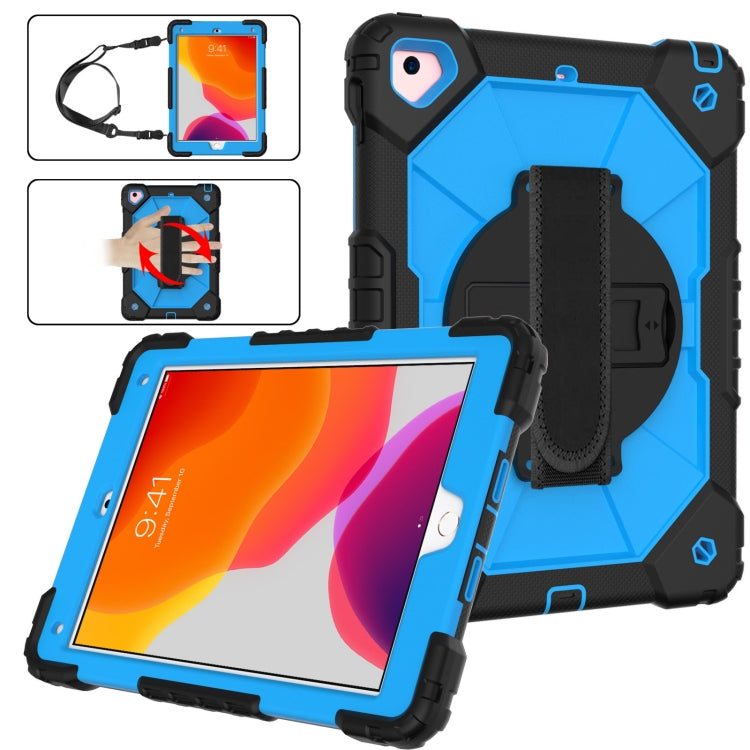 Contrast Color Robot Shockproof Silicon + PC Protective Case with Holder & Shoulder Strap For iPad 9.7 (2018) & (2017) / Air 2 / Air