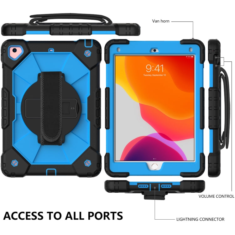 Contrast Color Robot Shockproof Silicon + PC Protective Case with Holder & Shoulder Strap For iPad 9.7 (2018) & (2017) / Air 2 / Air