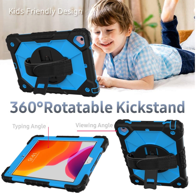 Contrast Color Robot Shockproof Silicon + PC Protective Case with Holder & Shoulder Strap For iPad 9.7 (2018) & (2017) / Air 2 / Air