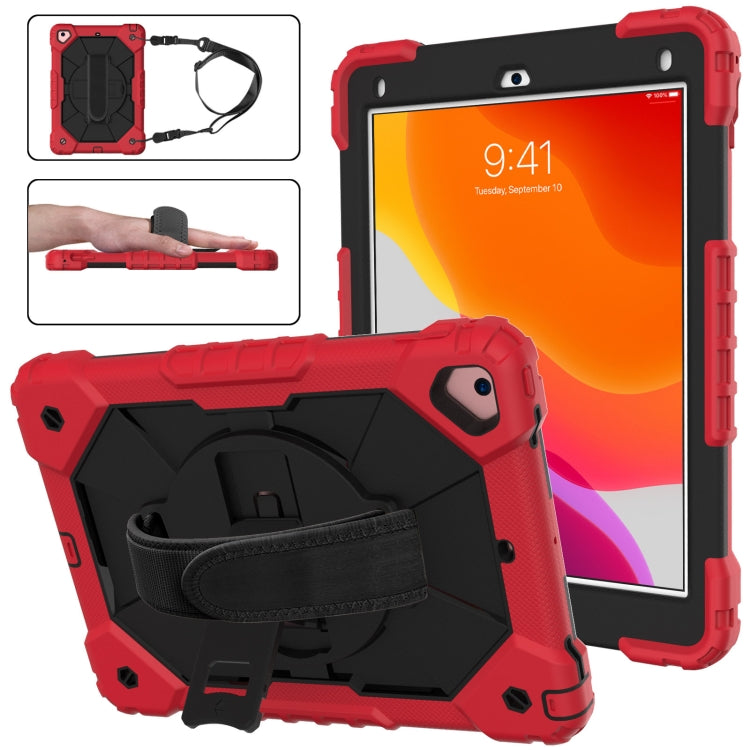 Contrast Color Robot Shockproof Silicon + PC Protective Case with Holder & Shoulder Strap For iPad 9.7 (2018) & (2017) / Air 2 / Air