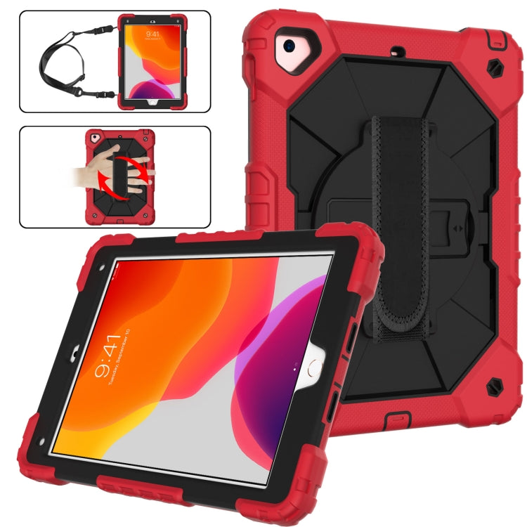 Contrast Color Robot Shockproof Silicon + PC Protective Case with Holder & Shoulder Strap For iPad 9.7 (2018) & (2017) / Air 2 / Air