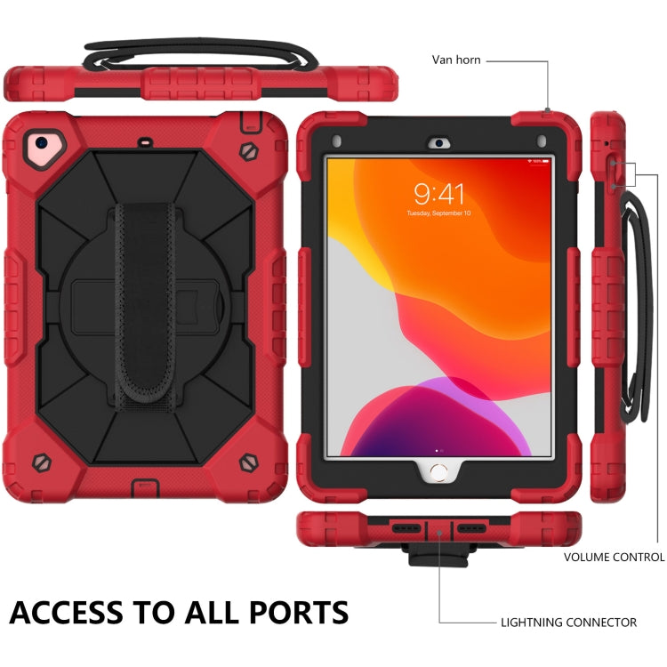 Contrast Color Robot Shockproof Silicon + PC Protective Case with Holder & Shoulder Strap For iPad 9.7 (2018) & (2017) / Air 2 / Air