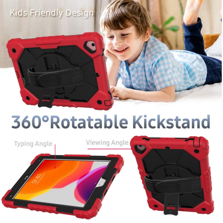 Contrast Color Robot Shockproof Silicon + PC Protective Case with Holder & Shoulder Strap For iPad 9.7 (2018) & (2017) / Air 2 / Air