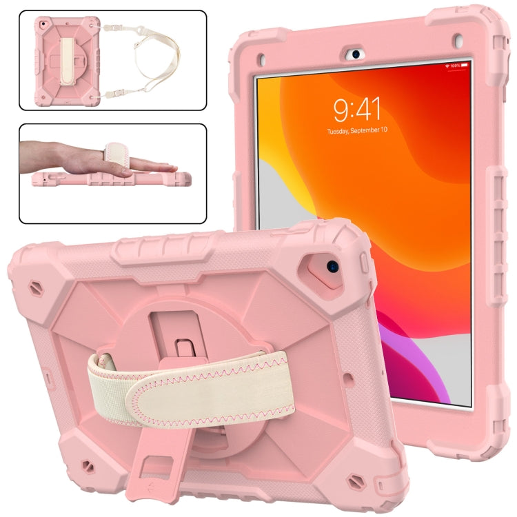 Contrast Color Robot Shockproof Silicon + PC Protective Case with Holder & Shoulder Strap For iPad 9.7 (2018) & (2017) / Air 2 / Air
