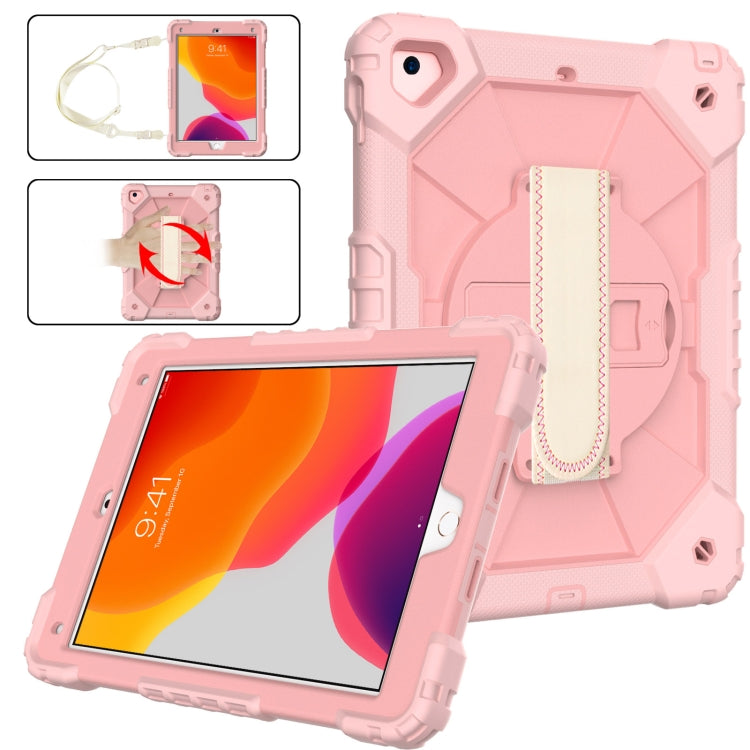 Contrast Color Robot Shockproof Silicon + PC Protective Case with Holder & Shoulder Strap For iPad 9.7 (2018) & (2017) / Air 2 / Air
