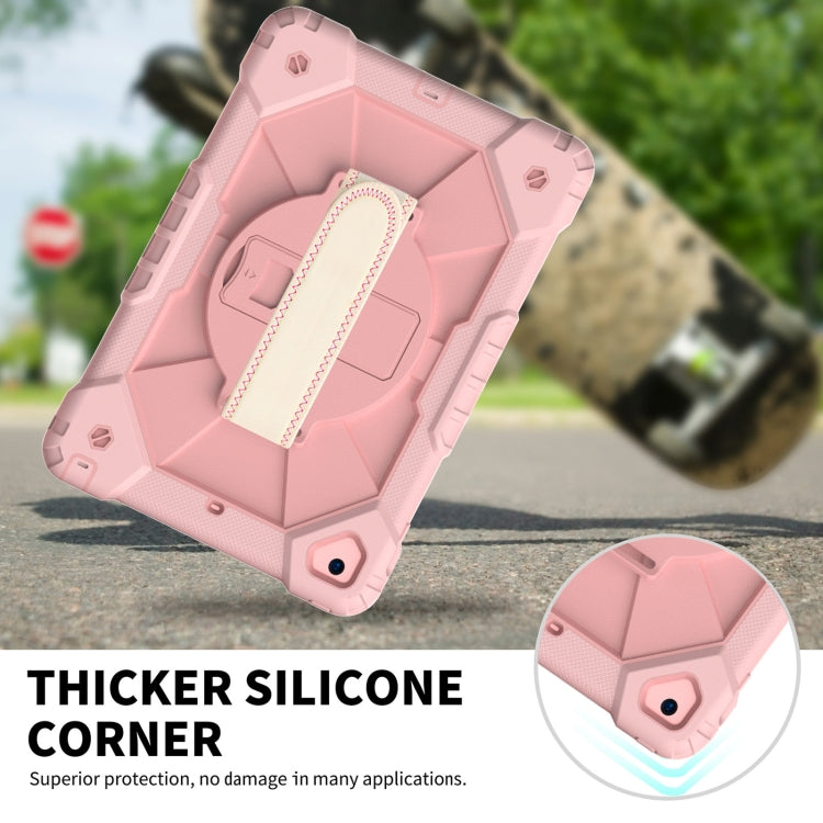 Contrast Color Robot Shockproof Silicon + PC Protective Case with Holder & Shoulder Strap For iPad 9.7 (2018) & (2017) / Air 2 / Air