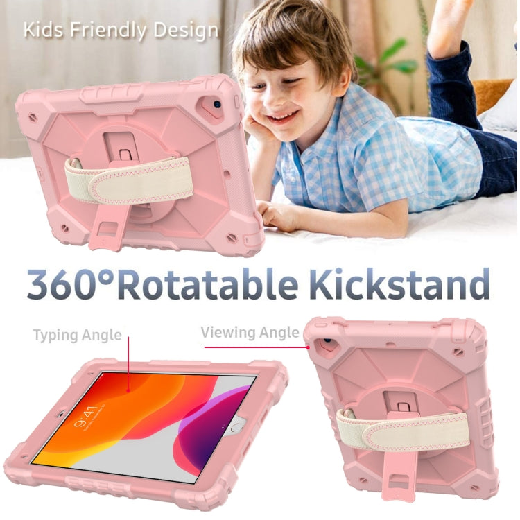 Contrast Color Robot Shockproof Silicon + PC Protective Case with Holder & Shoulder Strap For iPad 9.7 (2018) & (2017) / Air 2 / Air